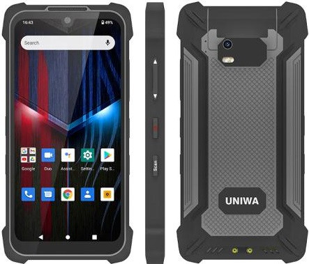 UNIWA P551 Handheld PDA Rugged Phone Dual Sim 64GB Grey (4GB RAM) - US Plug