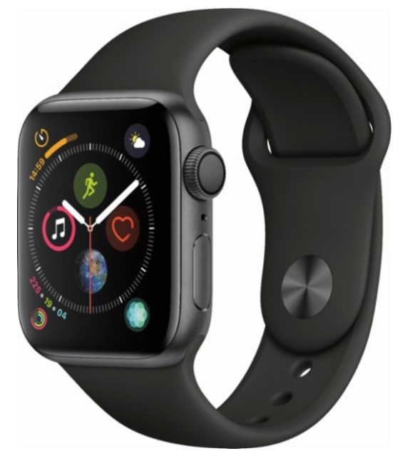 

Apple Watch Series 4 (GPS) 40mm Space Gray With Black Sport Band(662)