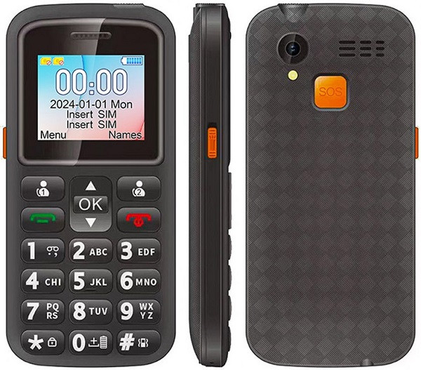 UNIWA M220 Elder Mobile Phone Dual Sim Black - EU Plug