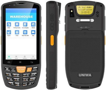 UNIWA HS006 Industrial PDA QR Code Scanner Dual Sim 16GB Black (2GB RAM) - UK Plug