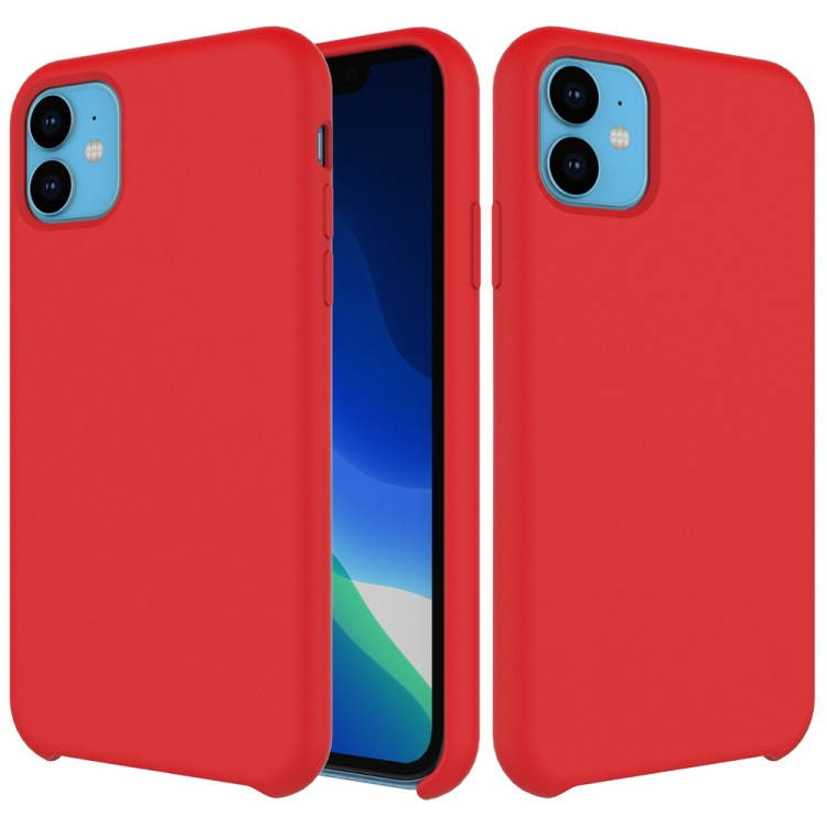 Etoren Com Solid Color Liquid Silicone Shockproof Case For Iphone 11 Red