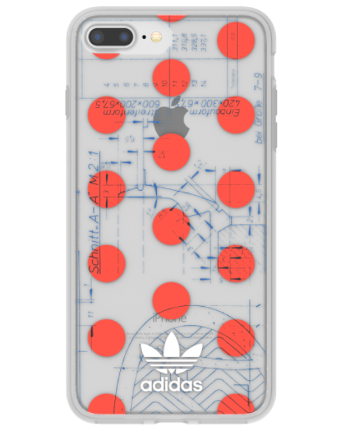 

Adidas iPhone 8+ Clear Back Phone Case Red-Polka Dot