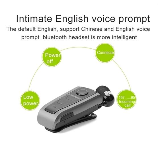 F910 CSR4.1 Retractable Cable Caller Vibration Reminder Anti-theft Bluetooth Headset (Silver)