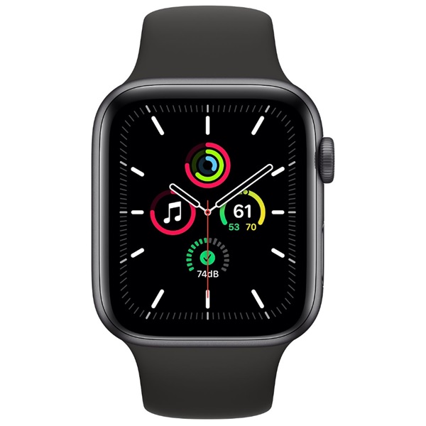 Etoren.com | Apple Watch SE GPS + Cellular 44mm Space Gray Aluminium Case with Black Sport Band