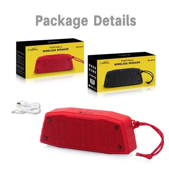 NewRixing NR-4019 Outdoor Portable Bluetooth Speaker Red