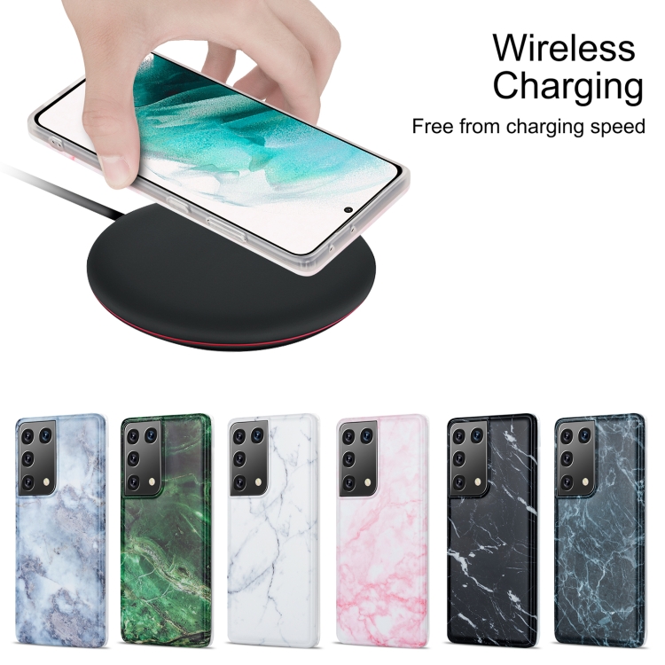 Tpu Glossy Marble Pattern Imd Protective Case For Samsung Galaxy S21 Ultra Emerald Green